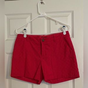 Red Eyelet Shorts. NWOT. Size 6